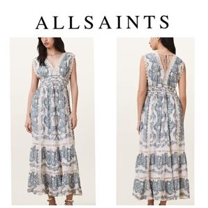 All Saints Xanthe Lace-Trimmed Maxi Dress